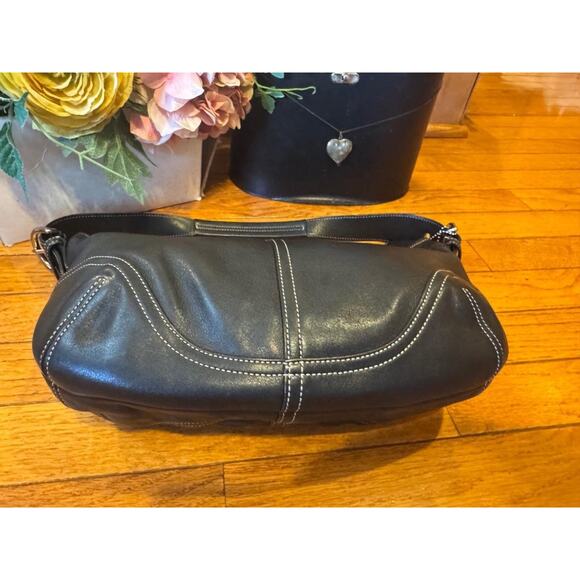 Coach Black Soho Leather Buckle Hobo Shoulder Bag 9464 (PU150 - Picture 4 of 7